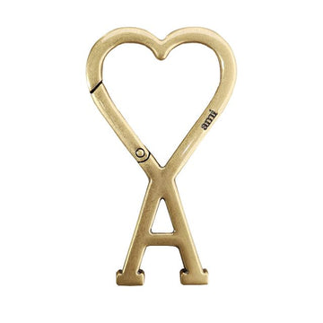 AMI ハートロゴフックキーリングキーホルダー真鍮 (UKR907 369 907) 123537348