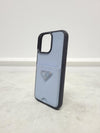 PRADA ペイルブルーサピアノ三角ロゴiPhone 14 Pro Maxカードホルダーケース 123538443 [P]