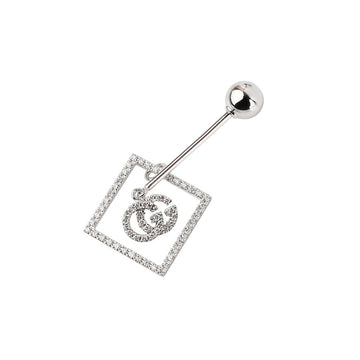 GUCCI ホワイトゴールド GG ランニング シングル ダイヤイヤリング 34151 123596586