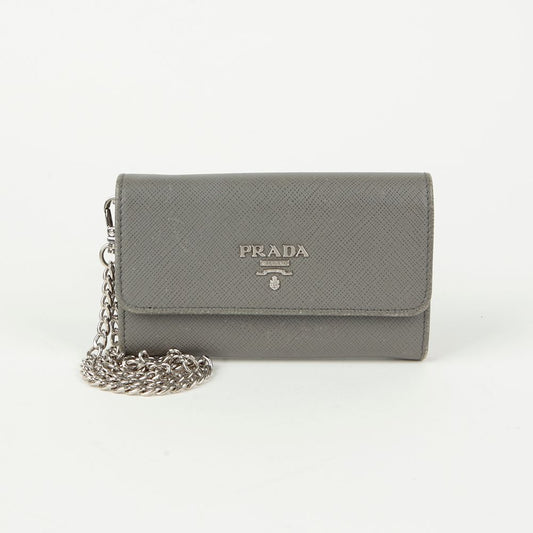 Prada 1MC015 Metal Logo Chain Card Holder 123231668