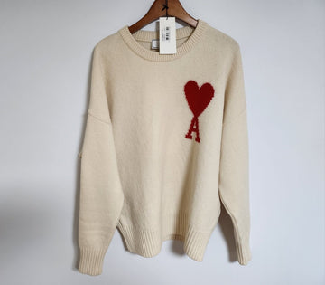 AMI M Big Heart Men's Knit H20HK009 018 123687358