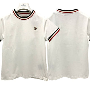 Moncler Logo Patch Short Sleeve T-Shirt with Three Stripes Lining 8Y 10Y (8C00023 83092 034) 123759259