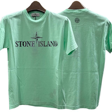 STONE ISLAND キッズ ロゴ CAMO TWO プリント 半袖Tシャツ アクア (781621073 V0044) 123760945