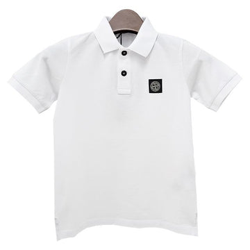 STONE ISLAND キッズ ロゴ パッチ ポロ 半袖 Tシャツ 6 8 (801621448 V1001) 123761817