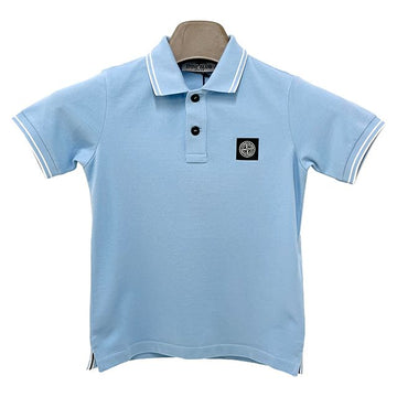 Stone Island Kids Logo Patch Polo T-Shirt 24SS Blue stamp: 801621348 V0040 123762029