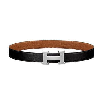 Hermes H Buckle Reversible Leather Belt 32mm Black Gold 100 123763372