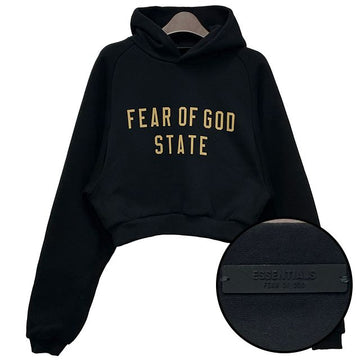 FEAR OF GOD Essentielle Logo Fleece Cropped Hoodie 24FW 192BT247350FW 123767069
