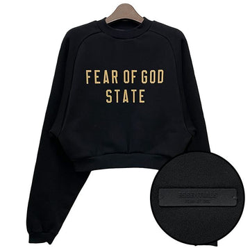 FEAR OF GOD Essentielle Damen Logo Fleece Crop Sweatshirt 24FW 192BT247380FW 123767086