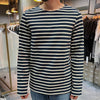SAINT JAMES Elbow Patch Langarm-T-Shirt für Unisex - Model 0407 MARINE ECRU TULIP 123767255 [P]