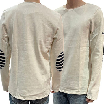 SAINT JAMES メリード モード エルボーパッチ ロングスリーブ Tシャツ 0844 ECRU 123767600
