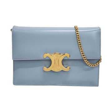 CELINE トリオペ ロゴ スアール チェーンストラップ クラッチ ブルー (10L773ETZ 07FK) 123768882