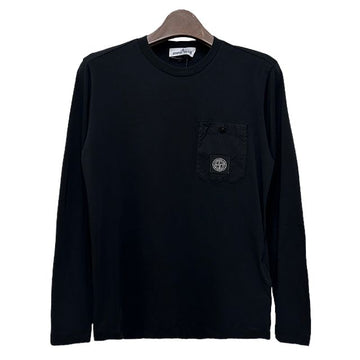 STONE ISLAND Kinder T-Shirt mit Logo-Patch und Tasche Langarm Schwarz (791620347 V0029) 123775502