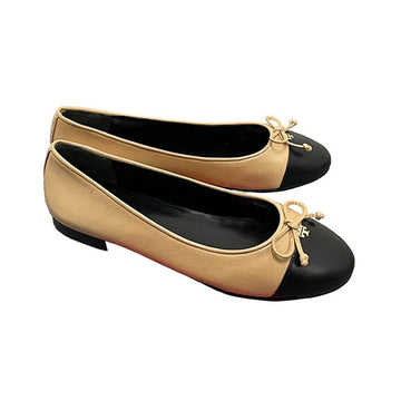 TORY BURCH コントラスト キャップトウ ボウ バレエ フラット シューズ 154513 200 123775836