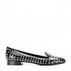 Saint Laurent 15FW Crystal Studded Loafers 404644 CPX00 1000 33100664 [P]