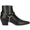 SAINT LAURENT WYATT Studded Harness Boots 404653 AQS00 1000 33100655 [P]