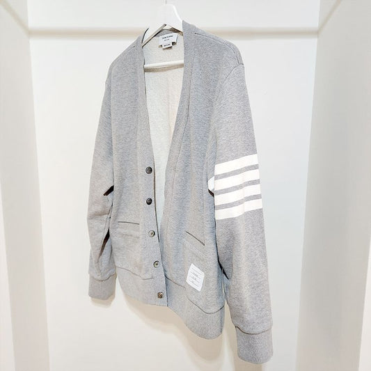 Thom Browne 4-Strip Loopback V-Neck Cardigan L502881 123777723