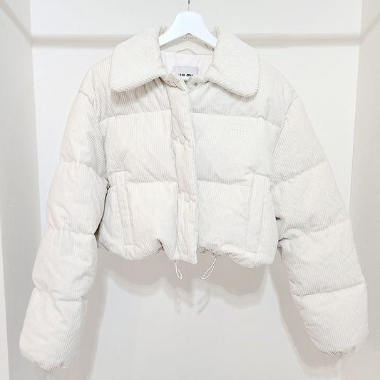 Miu Miu Corduroy Crop Padded Jumper L744526 123781186