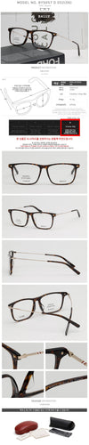 Bally Titanium Eyeglass Frame BY5057D Square Luxury Asian Fit Houndstooth Black Horn Rim Fashion 123781348 [P]