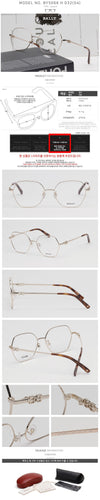 Bally Eyeglass Frame BY5066H Luxury Metal Frame Gold Silver Daily Fashion 123789009 [P]