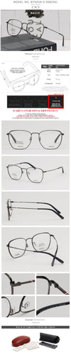 Bally Titanium Eyeglass Frame BY5059D Luxury Square Asian Fit Lightweight Daily Fashion Metal Frame 123789012 [P]