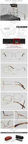 BALLY Brille BY5036H Luxus rechteckiger Metallrahmen leicht Overfit Daily-Brille 123789032 [P]
