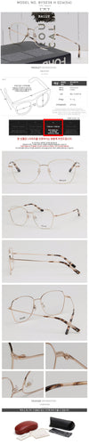 BALLY Brille BY5036H Luxus rechteckiger Metallrahmen leicht Overfit Daily-Brille 123789032 [P]