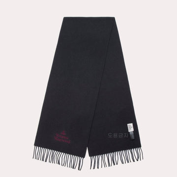 VIVIENNE WESTWOOD ダークグレー ワインロゴ マフラー 81030007-W00Q7-P408 123807950