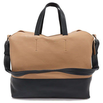 CELINE Kamel Schwarz Zweifarbiger Lammleder Schulterkoffer 2WAY 165913FLM.04FG 123835940
