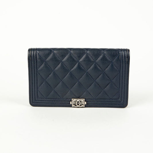 CHANEL Boy Long Wallet A80285 123149099