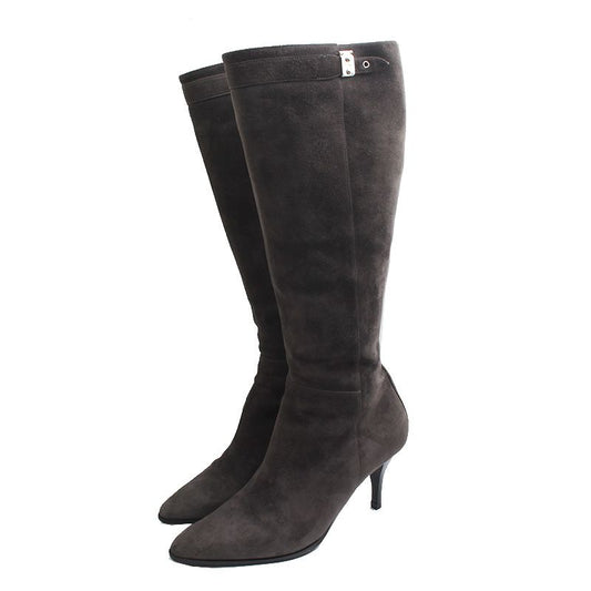 HERMES Feltgrau Wildleder Stiefel 37 123846034
