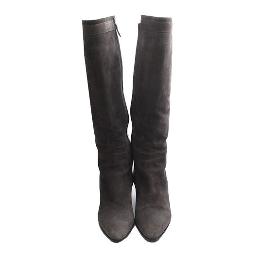 HERMES Feltgrau Wildleder Stiefel 37 123846034