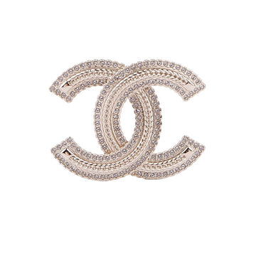 CHANEL CC Logo Kristall Brosche ABE446 B18245 NZX60 140475151