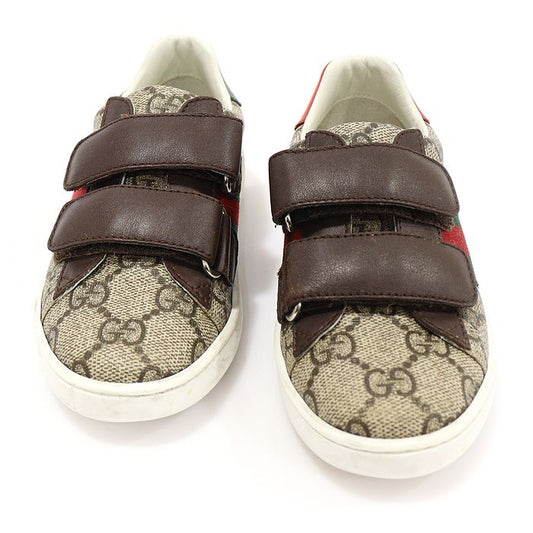 GUCCI 463090 GG Supreme Canvas WEB Ace Trainer Velcro Kinder Sneaker 27 123908529