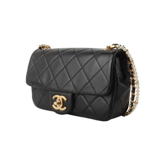 CHANEL AS2210 クラシック パール カーフスキン パール チェーン ミニ フラップバッグ 34234Y 123940819