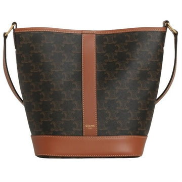 Celine Small Bucket Triumph Canvas Calfskin Tan Color 191442CAS.04LU 75481760