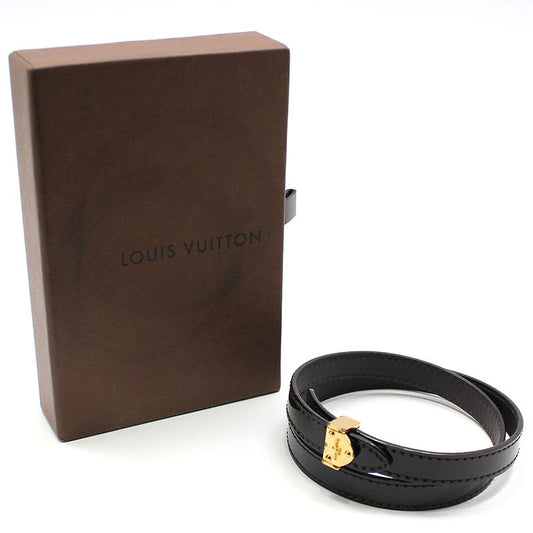Louis Vuitton Gold-Plated Amaranthe Verni Leather Strap Bracelet M6744 124111161