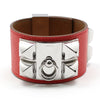 Hermes Silver Medor Epsom Leather Bracelet S 124111190 [P]