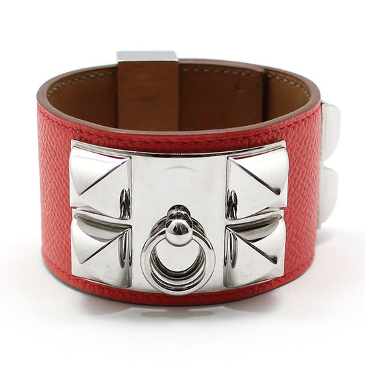 Hermes Silver Medor Epsom Leather Bracelet S 124111190