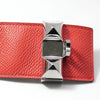 Hermes Silver Medor Epsom Leather Bracelet S 124111190 [P]