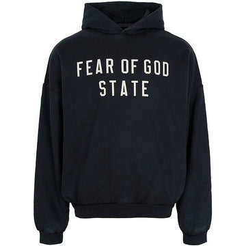 FEAR OF GOD Essentials Black Logo Heavy Fleece Hooded Sweatshirt 192HO244810F 124115114