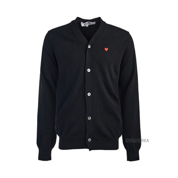 COMME DES GARCONS ハートパッチカーディガン N080 051 1 ブラック FW24 1 124129528