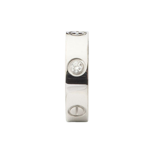 Cartier White Gold Classic 3P Diamond Love Ring Size 49 34200 124236481