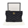 Gucci Black Matelassé Chevron GG Marmont Pouch Clutch 525541 124345473 [P]