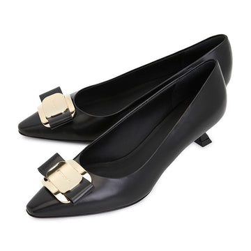 SALVATORE FERRAGAMO バラレディースパンプス ZELMA 40 NERO 0768707 101490392