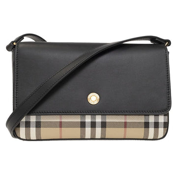 BURBERRY HAMPSHIRE チェック ショルダークロスバッグ ブラック 8065481 124399439