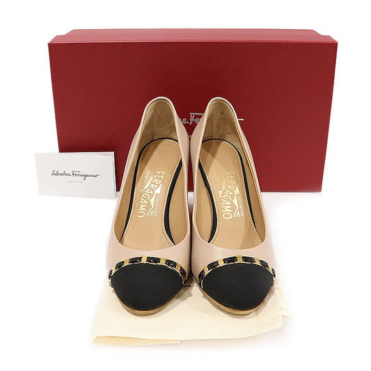 SALVATORE FERRAGAMO 01H082 ベージュ カーフスキン NANA なな ウェッジヒール 女性用靴 5.5D 124411671