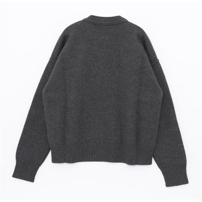 AMI Unisex Oversized Wool Knit Sweatshirt BFUKS006 018 084