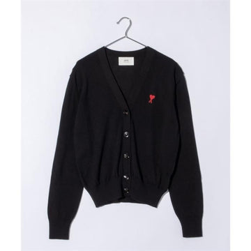 AMI Heart Logo Merino Wool Cardigan BFFKC111 73320494