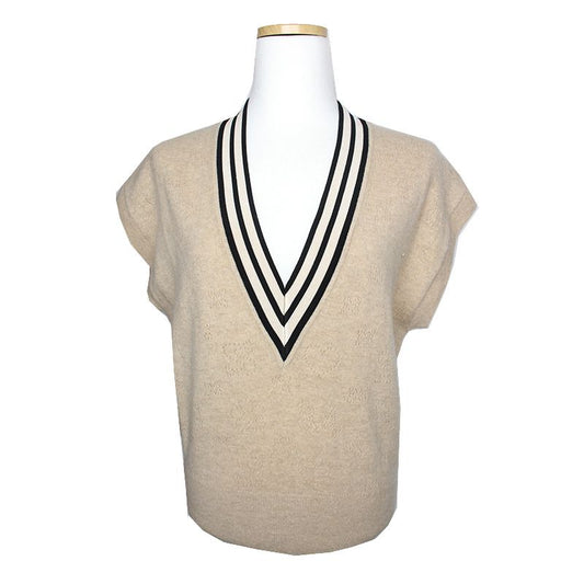 Sandro Beige Wool Cashmere Vest 66 124528253