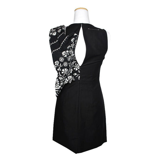 MAISON MARGIELA MM6 Schwarzes Druck Drapiertes Kleid 44 124547153